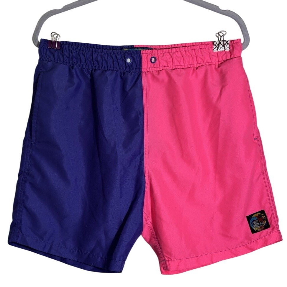 Surf Society Swimwear Men Trunks Size Large Purple And Hot Pink